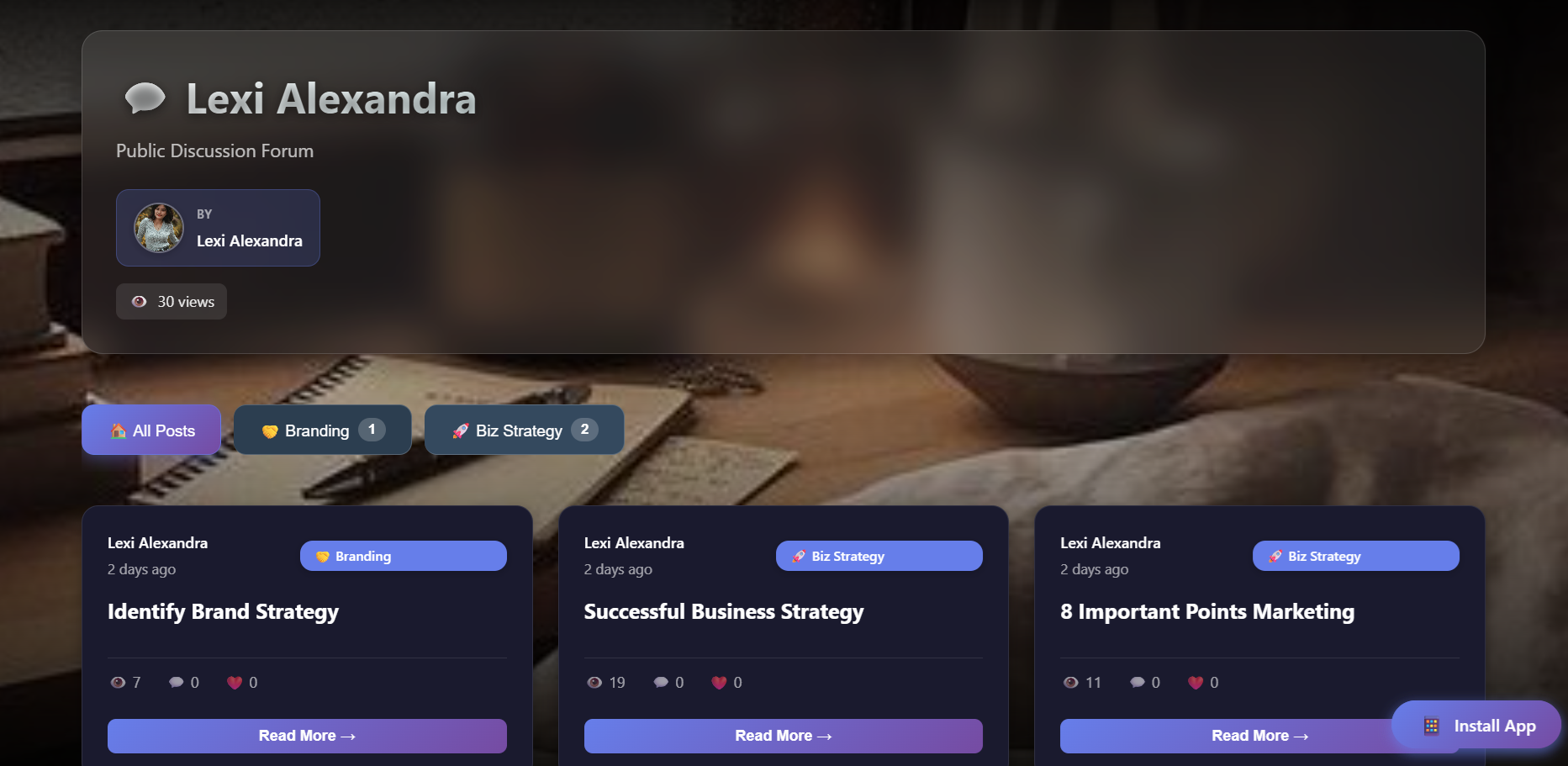 Forum screenshot