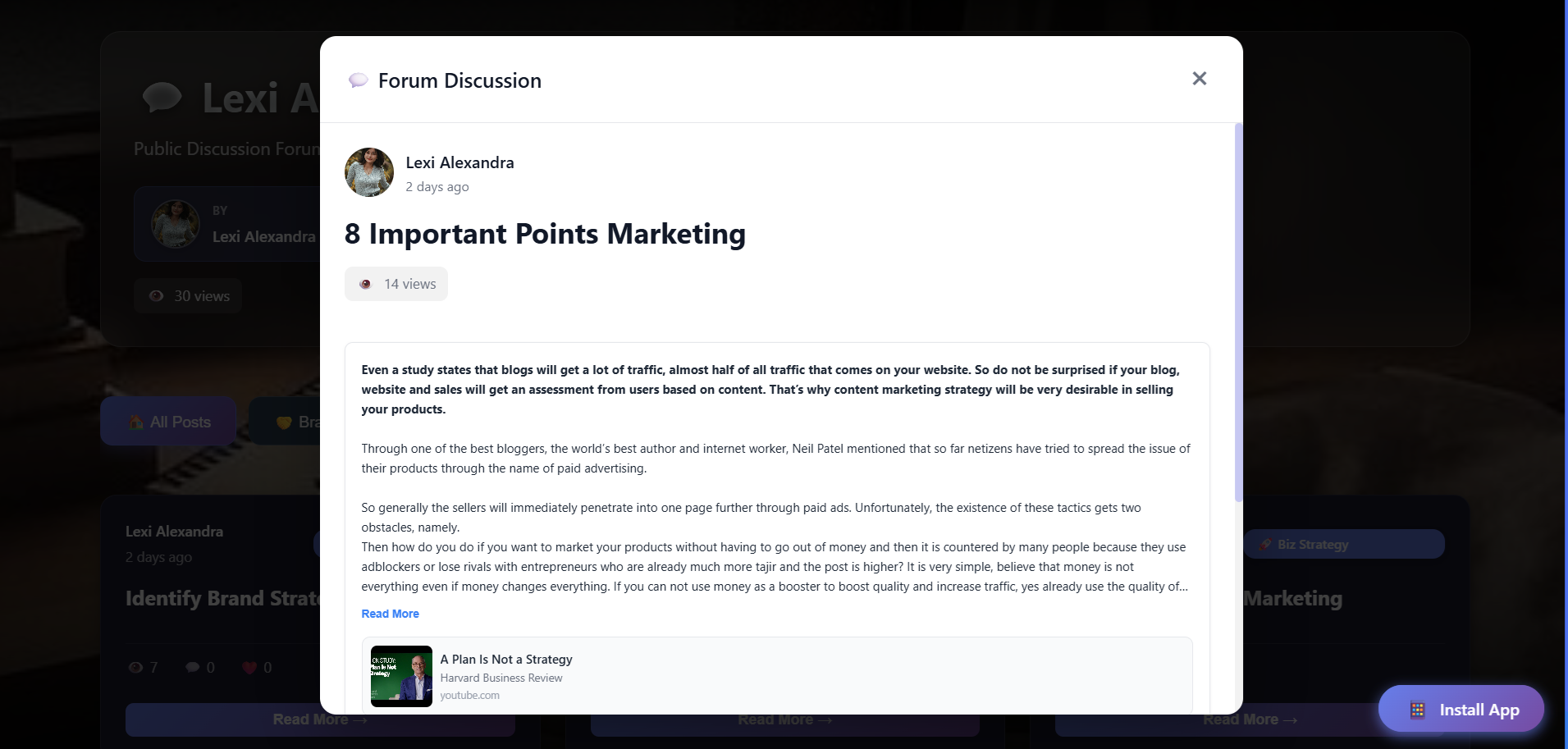Forum screenshot